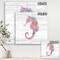 Designart - Pink seahorses Ocean Life - Nautical & Coastal Premium Canvas Wall Art